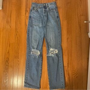 Distressed Blue Jeans